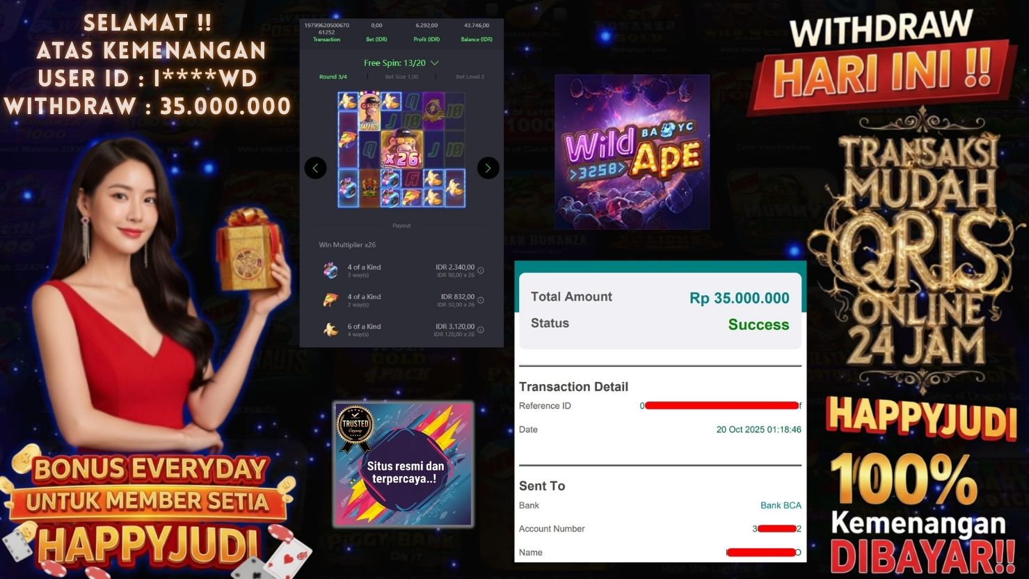 HAPPYJUDI JACKPOT SLOT WILD APE